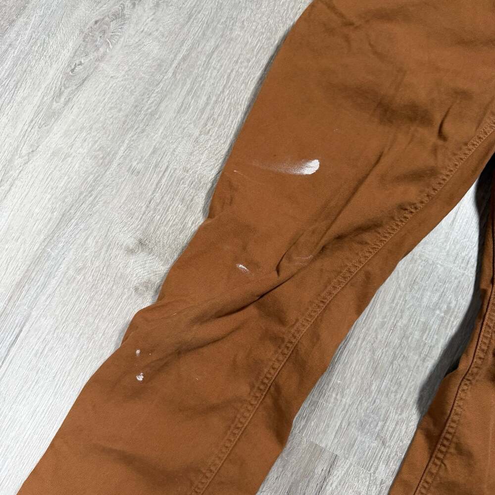 Womens Carhartt Relaxed Fit Duck Carpenter Pants Distressed Paint - Picture 8 of 9
